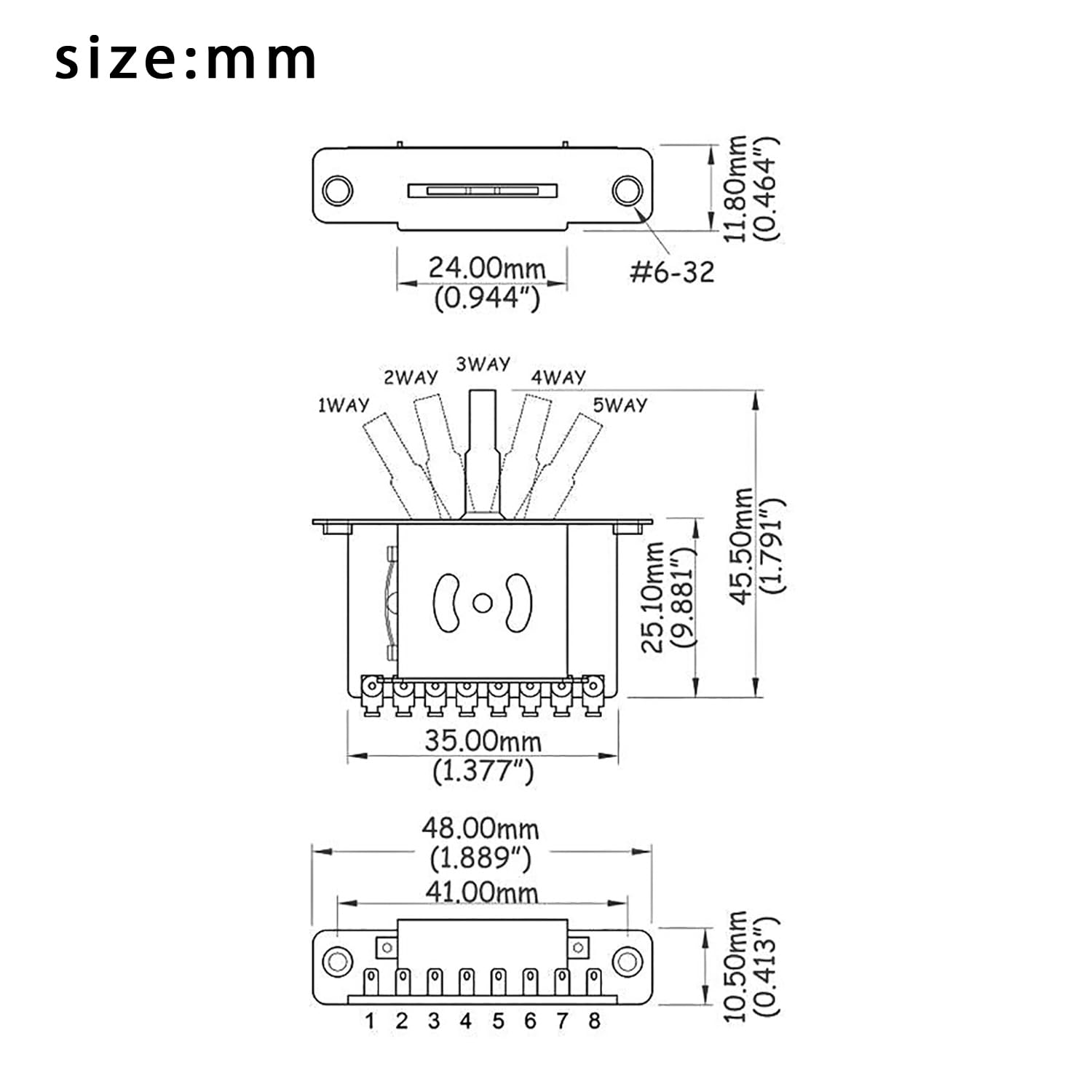 Amazon.com: DIAO79NI Metric 3 Way Guitar Pickup Selector